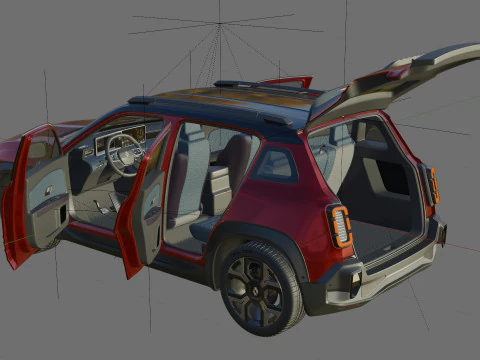 Renault 4 E-Tech 2026 with interior 3D Model
