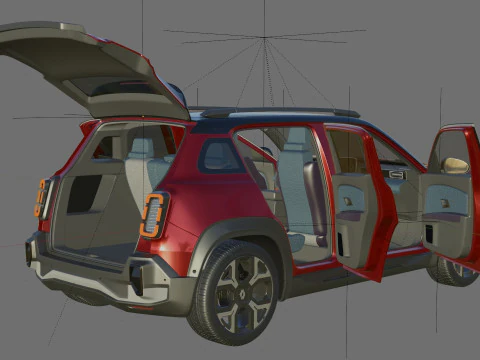 Renault 4 E-Tech 2026 with interior 3D Model