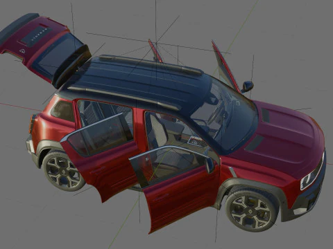Renault 4 E-Tech 2026 with interior 3D Model