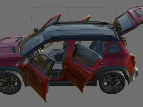 Renault 4 E-Tech 2026 with interior 3D Model