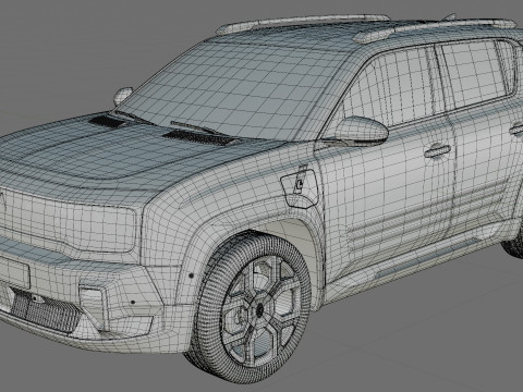 Renault 4 E-Tech 2026 with interior 3D Модель