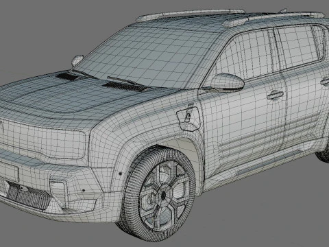 Renault 4 E-Tech 2026 with interior 3D Model