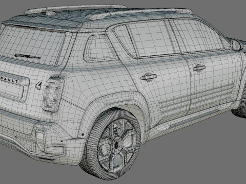 Renault 4 E-Tech 2026 with interior 3D Model