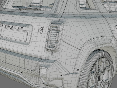Renault 4 E-Tech 2026 with interior 3D Модель