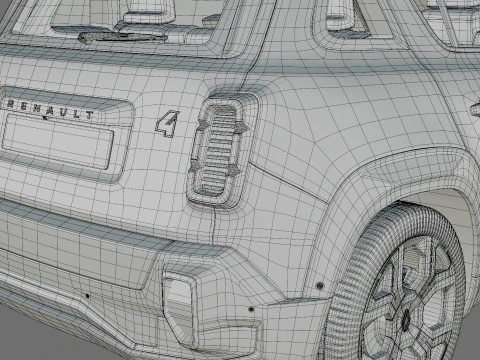 Renault 4 E-Tech 2026 with interior 3D Model