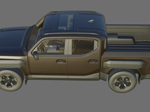 Kia Tasman 2025 with interior 3D Model