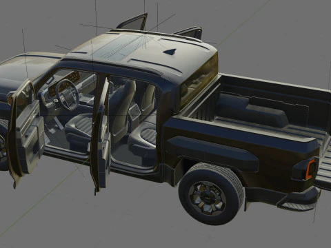 Kia Tasman 2025 with interior 3D Model