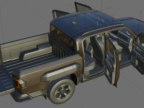 Kia Tasman 2025 with interior 3D Model