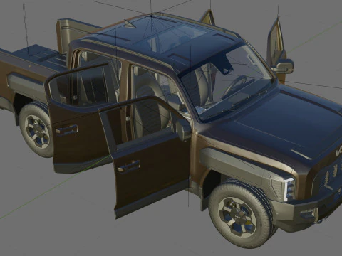 Kia Tasman 2025 with interior 3D Model