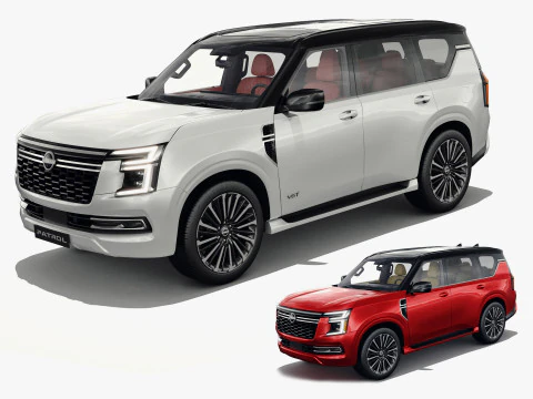 Nissan Patrol e Armada 2025 con interni Modello 3D