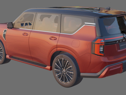 Nissan Patrol and Armada 2025 with interior 3D 모델