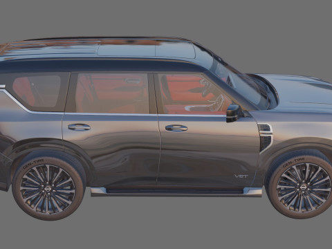 Nissan Patrol and Armada 2025 with interior 3D 모델