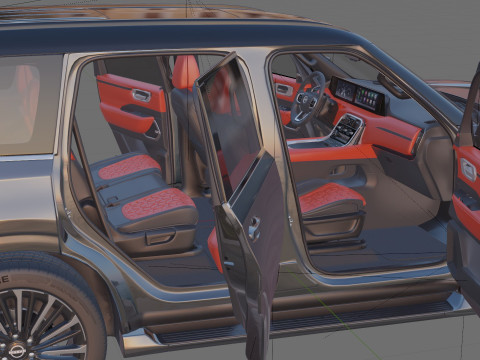 Nissan Patrol and Armada 2025 with interior 3D 모델