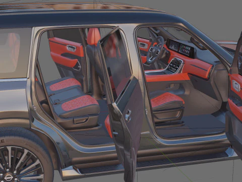 Nissan Patrol and Armada 2025 with interior 3D Model