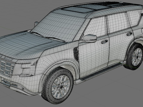 Nissan Armada PRO-4X 2025 with interior 3D Model