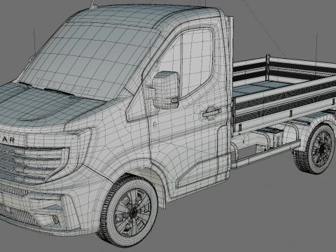 Nissan Interstar pick-up 2024 with interior 3D Model