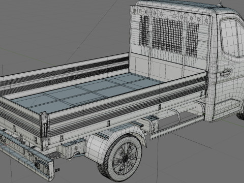 Nissan Interstar pick-up 2024 with interior Modelo 3D