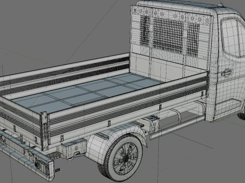 Nissan Interstar pick-up 2024 with interior 3D Model
