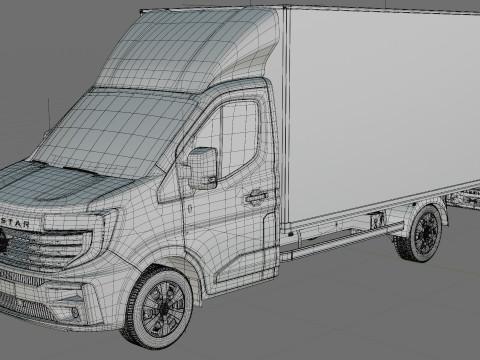 Nissan Interstar Box Truck 2024 with interior 3D मॉडल