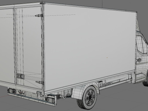 Nissan Interstar Box Truck 2024 with interior 3D मॉडल