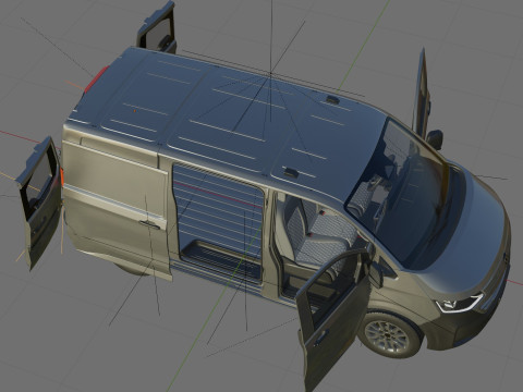 Volkswagen Transporter T7 Panel Van with interior 3D 모델