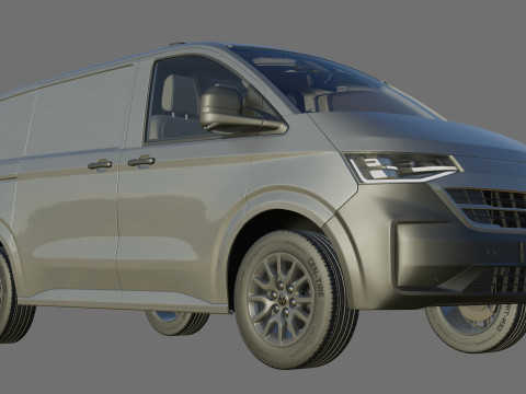 Volkswagen Transporter T7 Panel Van with interior 3D 모델