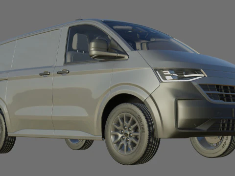 Volkswagen Transporter T7 Panel Van with interior 3D Model