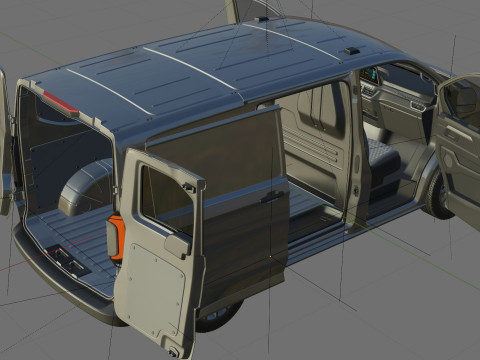 Volkswagen Transporter T7 Panel Van with interior 3D 모델