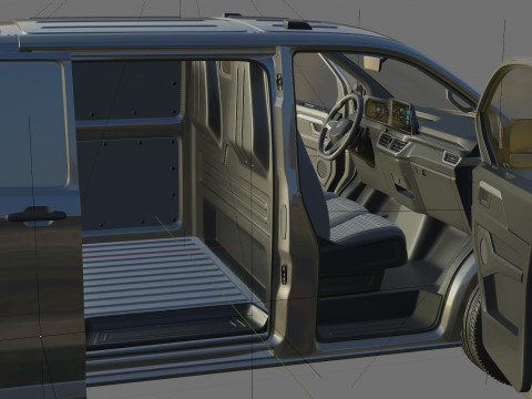 Volkswagen Transporter T7 Panel Van with interior 3D 모델