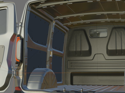 Volkswagen Transporter T7 Panel Van with interior 3D 모델
