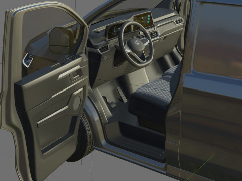 Volkswagen Transporter T7 Panel Van with interior 3D 모델