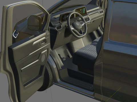 Volkswagen Transporter T7 Panel Van with interior 3D Model