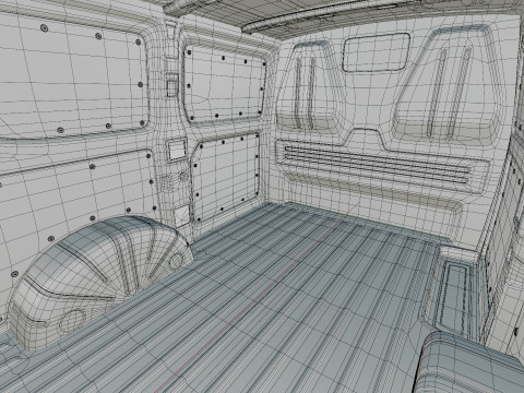 Volkswagen Transporter T7 Panel Van with interior 3D 모델