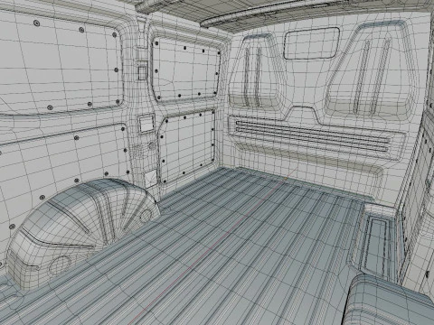 Volkswagen Transporter T7 Panel Van with interior 3D Model