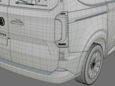 Volkswagen Transporter T7 Panel Van with interior 3D 모델