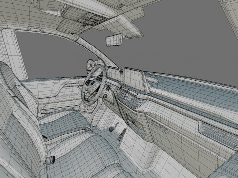 Volkswagen Transporter T7 Panel Van with interior 3D 모델