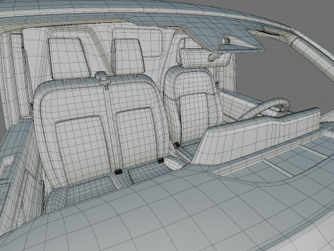 Volkswagen Transporter T7 Panel Van with interior 3D 모델
