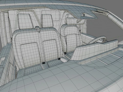 Volkswagen Transporter T7 Panel Van with interior 3D Model