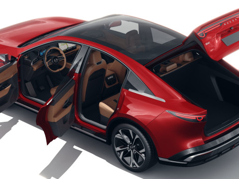Mazda 6e EZ-6 2025 with interior Modello 3D