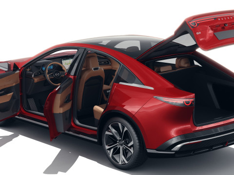 Mazda 6e EZ-6 2025 with interior Modello 3D