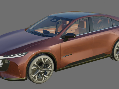 Mazda 6e EZ-6 2025 with interior Modello 3D