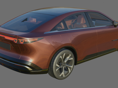 Mazda 6e EZ-6 2025 with interior Modello 3D