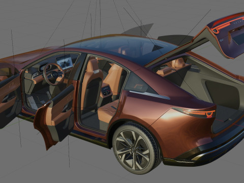 Mazda 6e EZ-6 2025 with interior Modello 3D