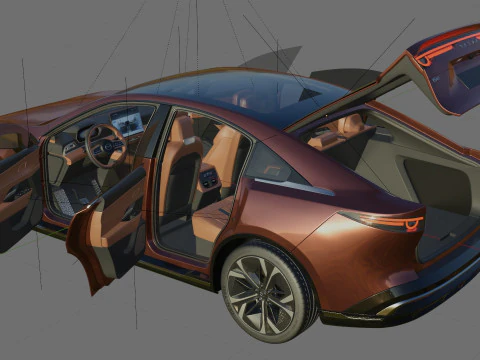 Mazda 6e EZ-6 2025 avec int&eacute;rieur Modèle 3D