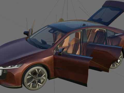Mazda 6e EZ-6 2025 with interior Modello 3D