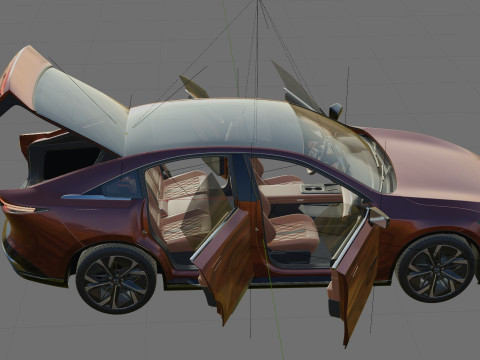 Mazda 6e EZ-6 2025 with interior Modello 3D