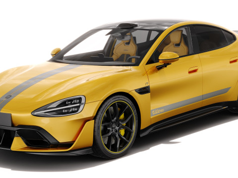 Xiaomi SU7 Ultra 2025 with interior 3D Model