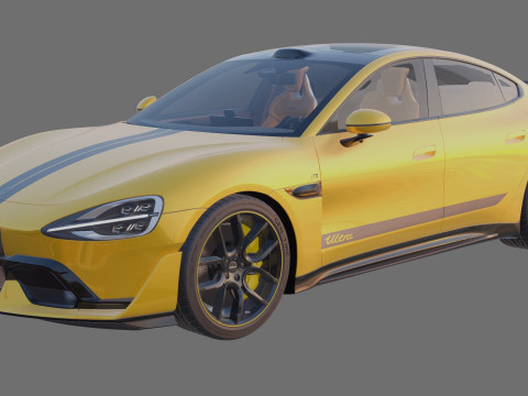 Xiaomi SU7 Ultra 2025 with interior 3D Model
