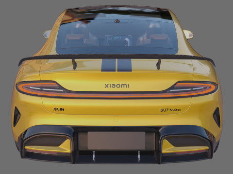 Xiaomi SU7 Ultra 2025 with interior 3D Model