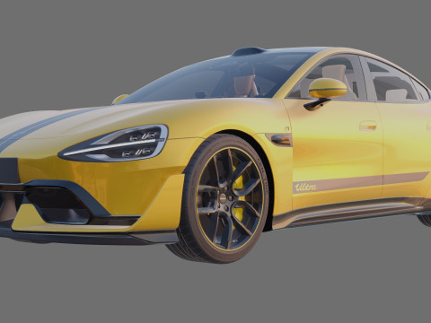 Xiaomi SU7 Ultra 2025 with interior 3D Model